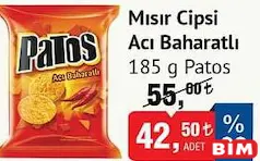 PATOS MISIR CİPSİ ACI BAHARATLI 185 G